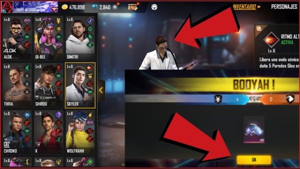 donde comprar personajes en juego en free fire