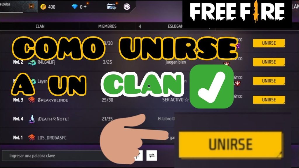 Pasos para unirse a un clan en Free Fire 1 pasos para unirse a un clan en free fire